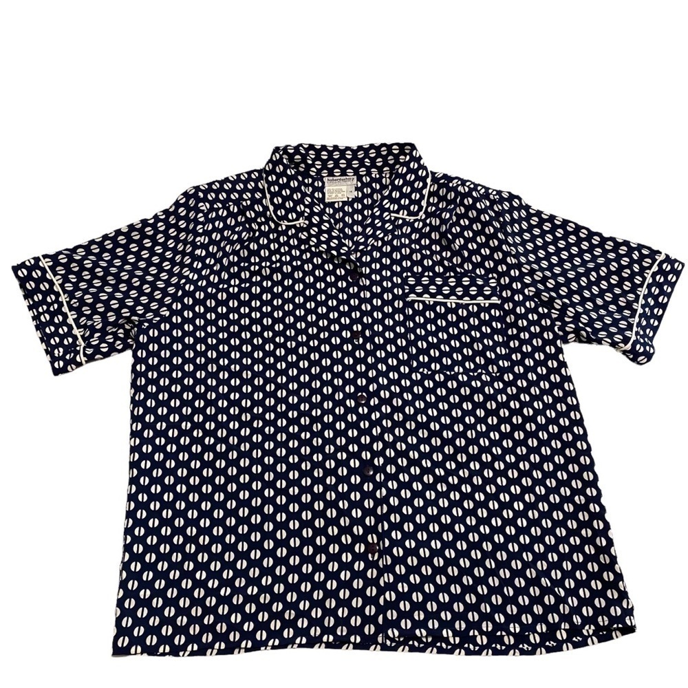 Haberdashery by Leslie Fay pajama Top, Navy/White, size 14